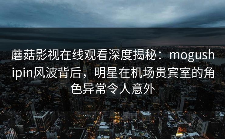 蘑菇影视在线观看深度揭秘：mogushipin风波背后，明星在机场贵宾室的角色异常令人意外