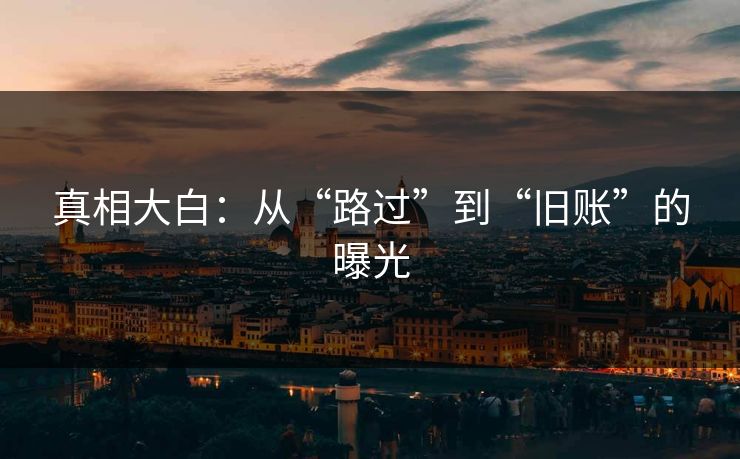 真相大白：从“路过”到“旧账”的曝光